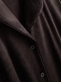 Piped Plush Boyfriend Pajamas