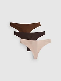 3-Pack Neutral Invisible Thongs