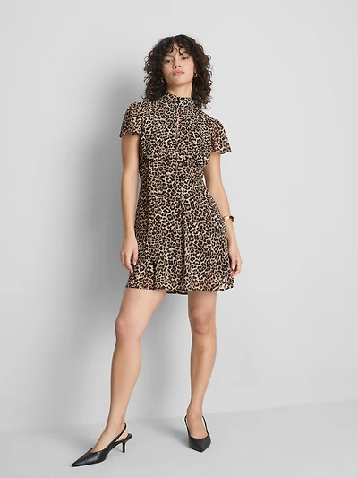 Chiffon Tie Back Mini Dress