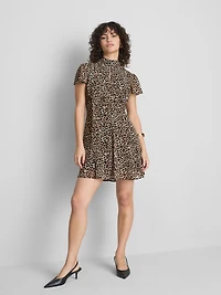 Chiffon Tie Back Mini Dress