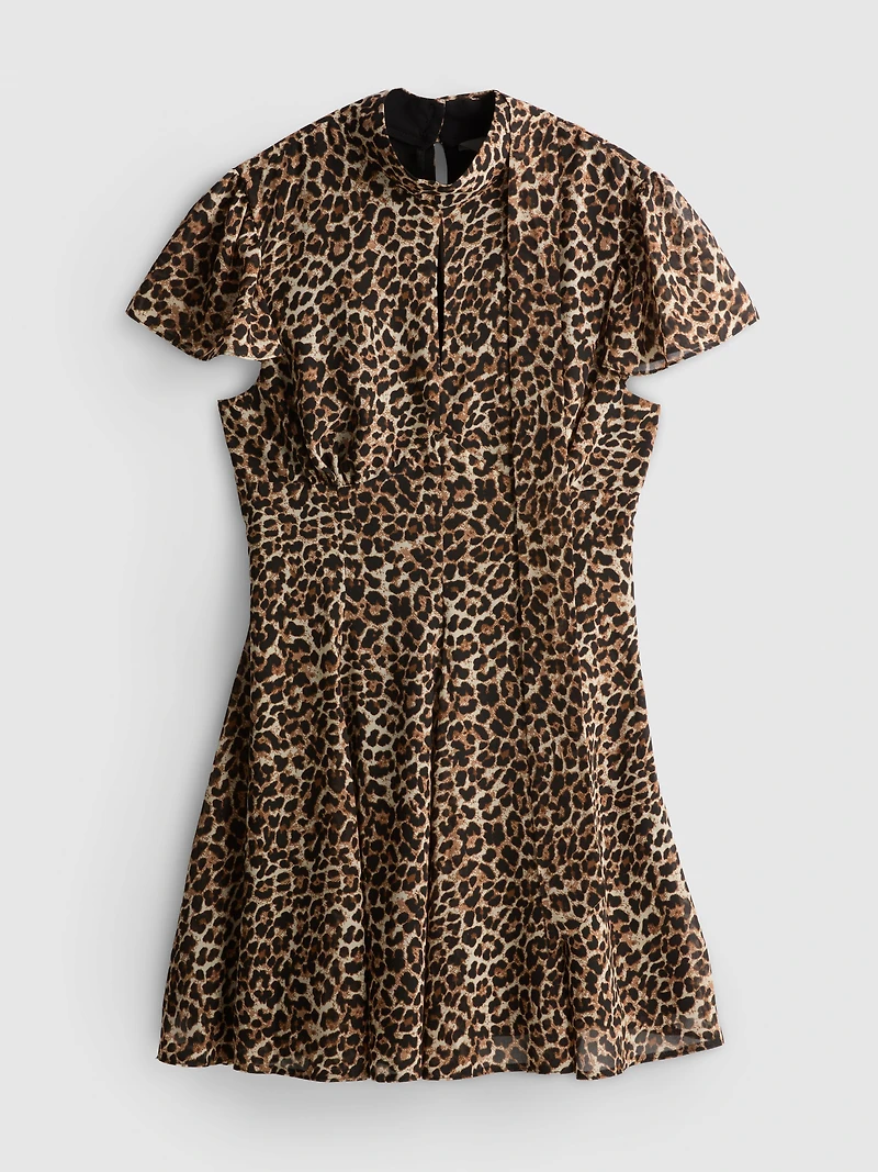 Chiffon Tie Back Mini Dress