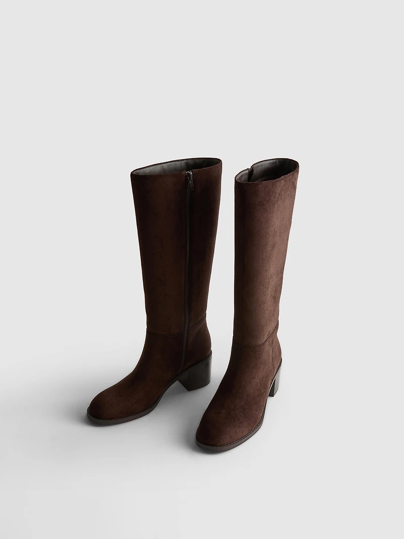 Faux Suede Knee-High Boots