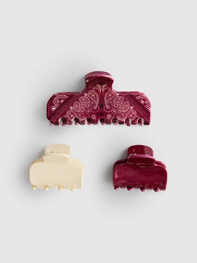 3pk Claw Clips