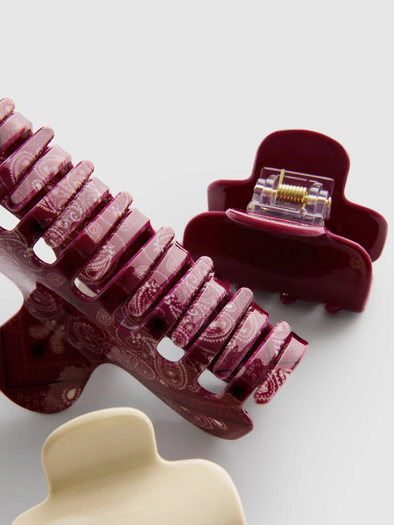 3pk Claw Clips