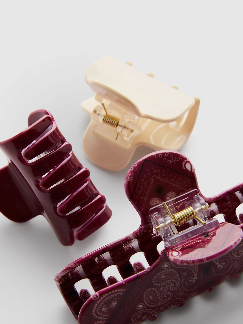 3pk Claw Clips