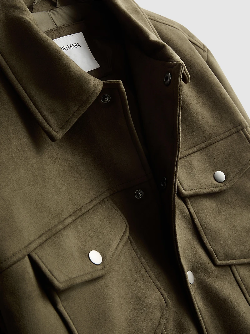 Faux Suede Trucker Jacket