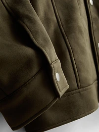 Faux Suede Trucker Jacket