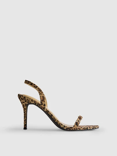 Leopard Print Strappy Stiletto Sandals