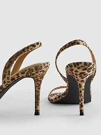Leopard Print Strappy Stiletto Sandals