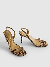 Leopard Print Strappy Stiletto Sandals