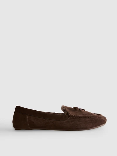 Faux Suede Moccasin Slippers