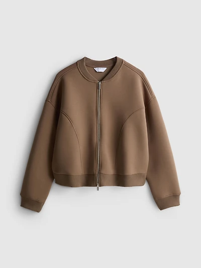 The Edit | Cotton Blend Scuba Bomber
