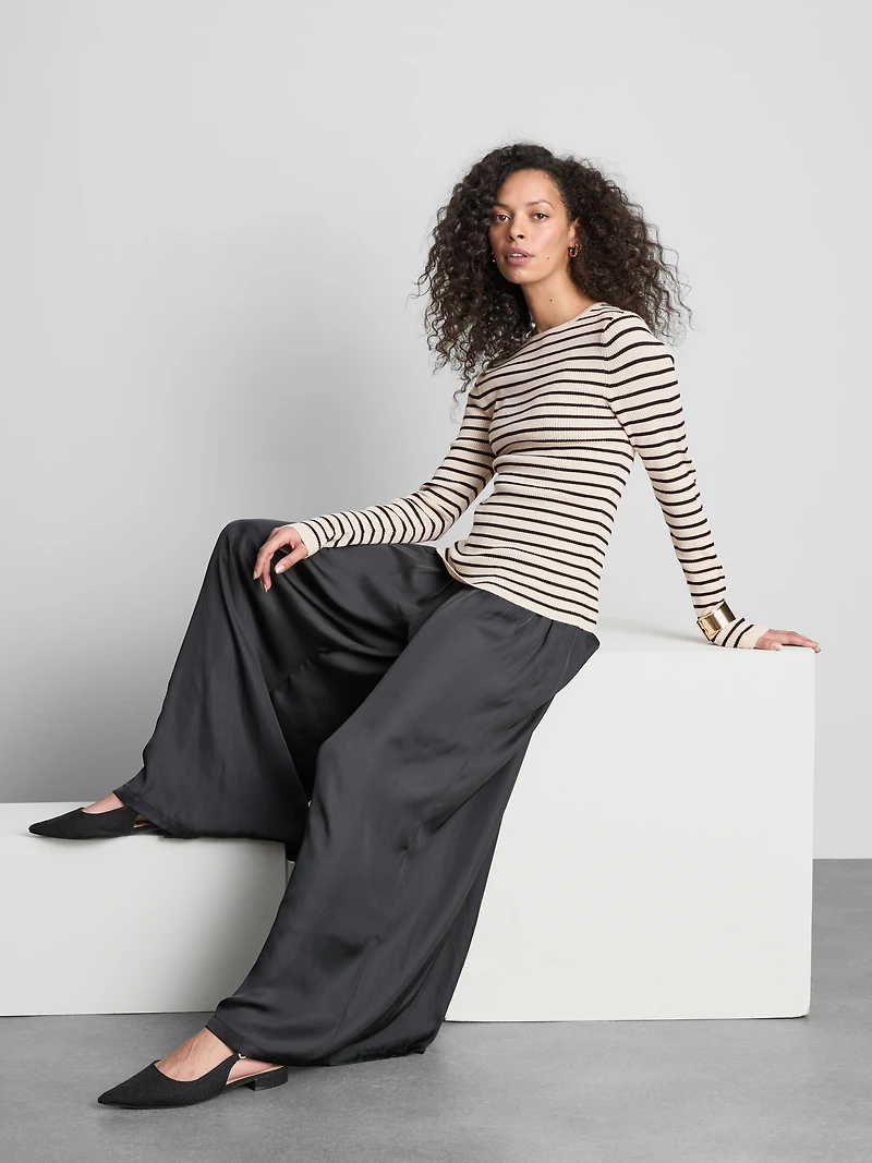 Ribbed Crew Neck Sweater