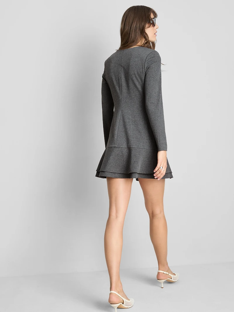 Shoulder Pad Ponte Mini Dress