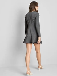 Shoulder Pad Ponte Mini Dress