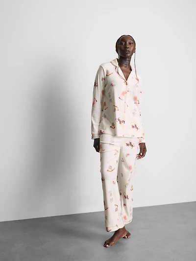 Printed Mink-Like Boyfriend Pajamas