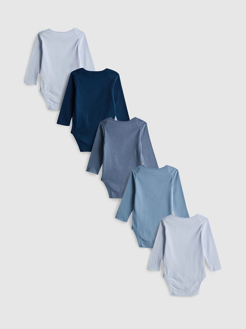 0-36mths | 5pk Long-Sleeve Bodysuits
