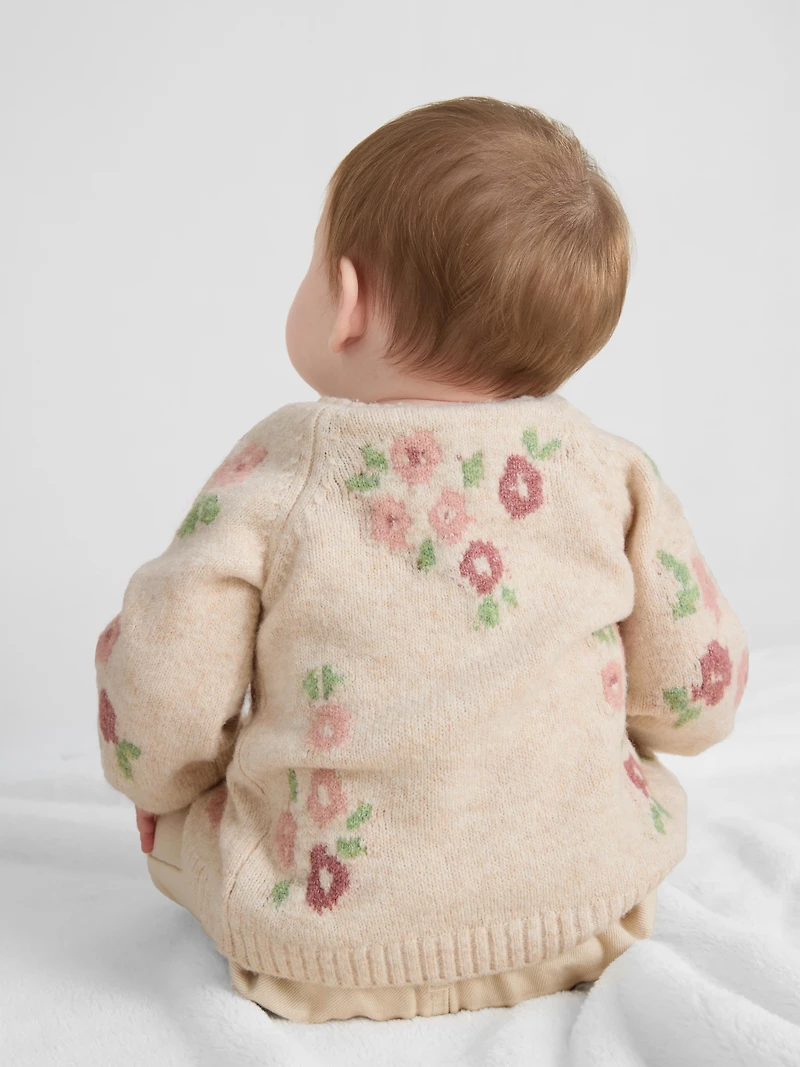 0-18mths | Floral Knit Cardigan