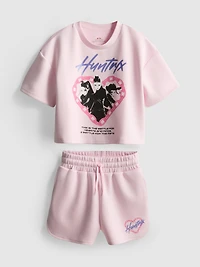 5-15yrs | KPop Demon Hunters Huntr/x Shorts And T-Shirt Set