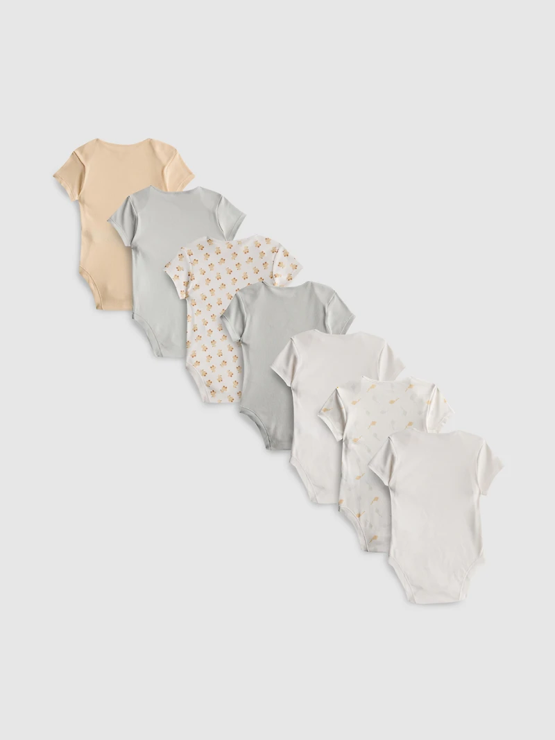 0-36mths | 7pk Pure Cotton Duck Graphic Bodysuits
