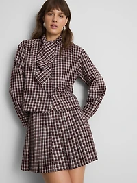 Paula Echevarría Check Ascot Shirt