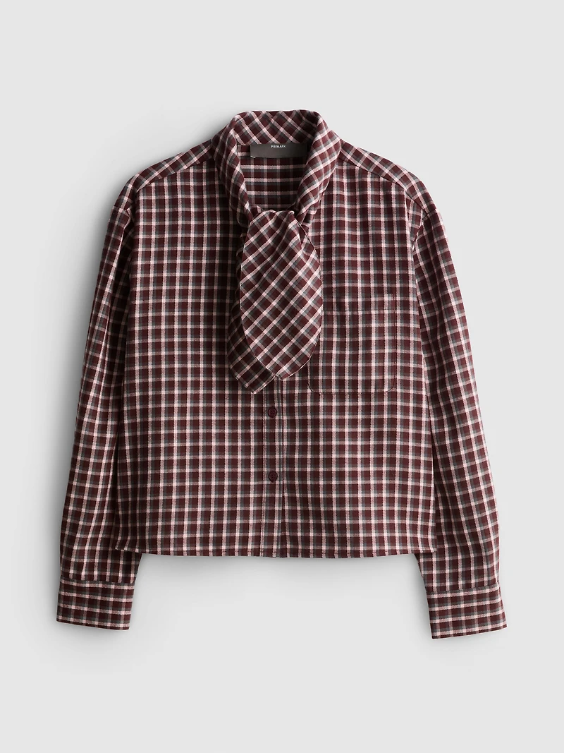 Paula Echevarría Check Ascot Shirt