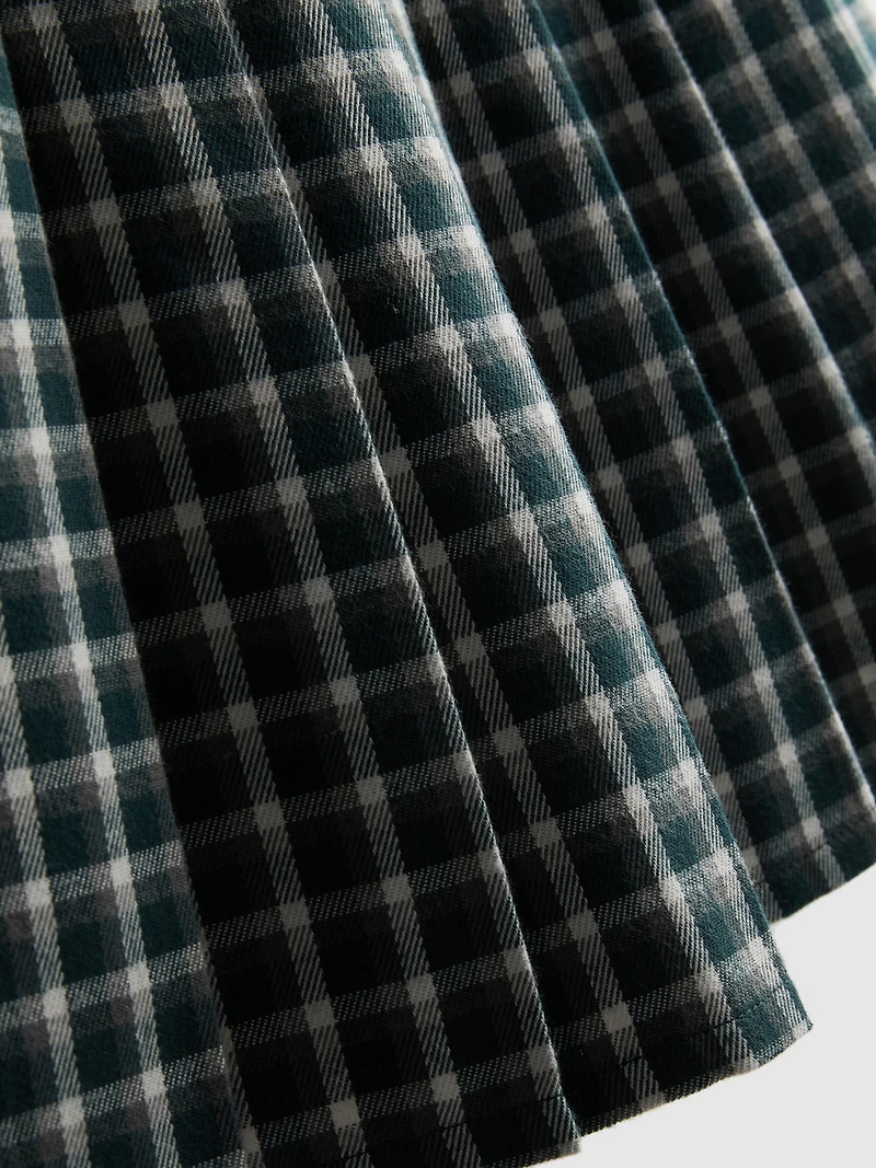 Paula Echevarría Pleated Check Mini Skirt