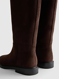 Faux Suede Knee-High Riding Boots