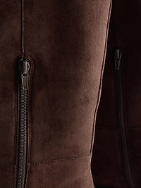 Faux Suede Knee-High Riding Boots