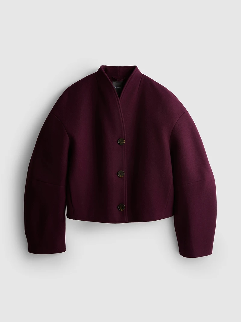Structured Collarless Cropped Jacket