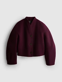 Structured Collarless Cropped Jacket