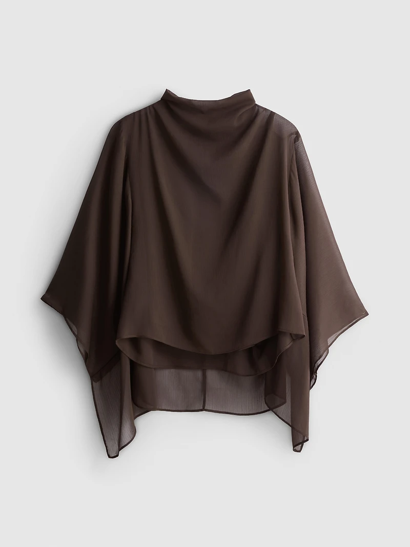 High Neck Cape Blouse