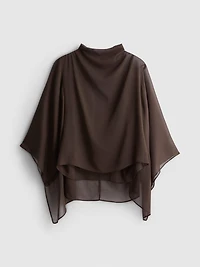 High Neck Cape Blouse
