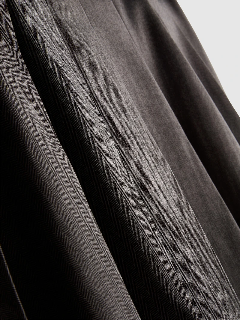 Pleated Belted Mini Skirt