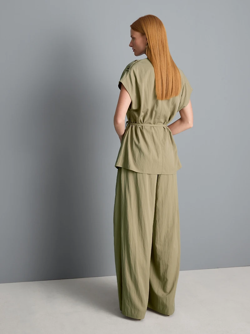 Cowl Neck Tie Side Blouse