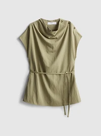 Cowl Neck Tie Side Blouse