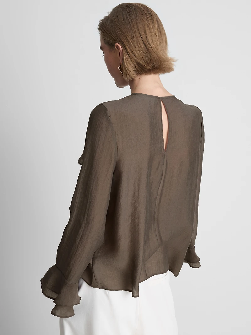 Tiered Long-Sleeve Blouse