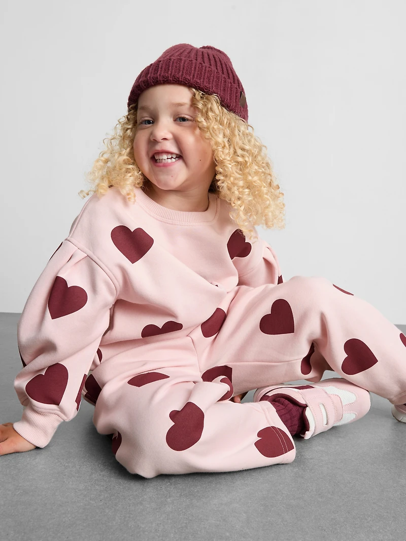 1-9yrs | Cotton-Rich Heart-Print Sweatshirt and Joggers Set
