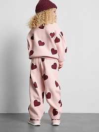 1-9yrs | Cotton-Rich Heart-Print Sweatshirt and Joggers Set