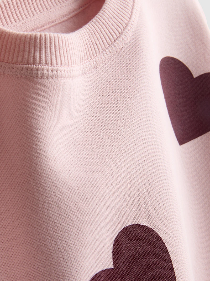 1-9yrs | Cotton-Rich Heart-Print Sweatshirt and Joggers Set