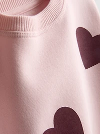 1-9yrs | Cotton-Rich Heart-Print Sweatshirt and Joggers Set