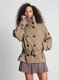 Paula Echevarría Belted Funnel Neck Raincoat
