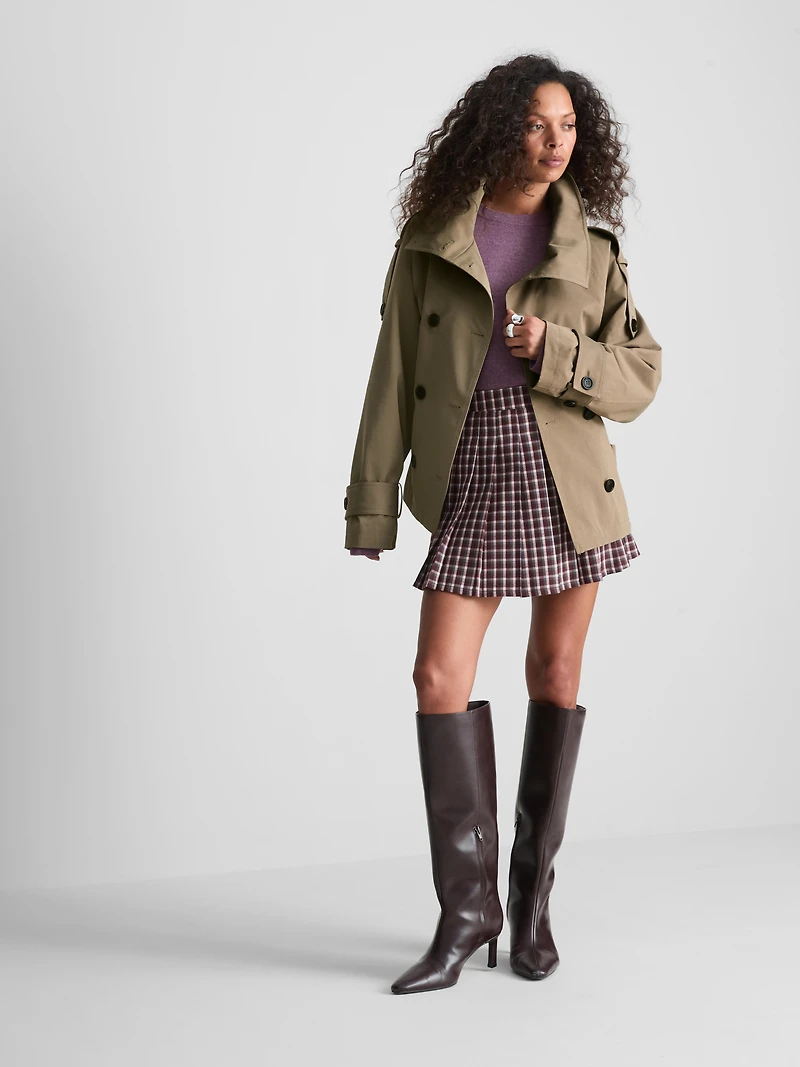 Paula Echevarría Belted Funnel Neck Raincoat