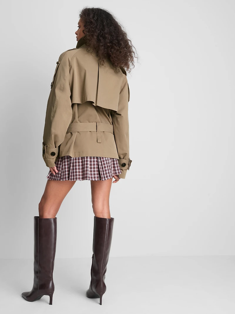 Paula Echevarría Belted Funnel Neck Raincoat