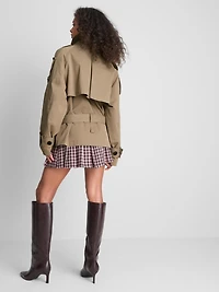 Paula Echevarría Belted Funnel Neck Raincoat