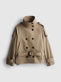 Paula Echevarría Belted Funnel Neck Raincoat