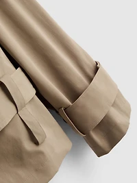 Paula Echevarría Belted Funnel Neck Raincoat