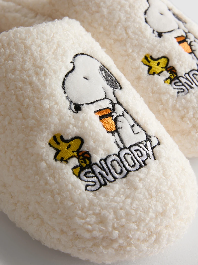 Snoopy Fleece Mule Slippers