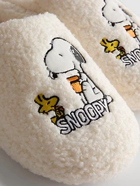 Snoopy Fleece Mule Slippers