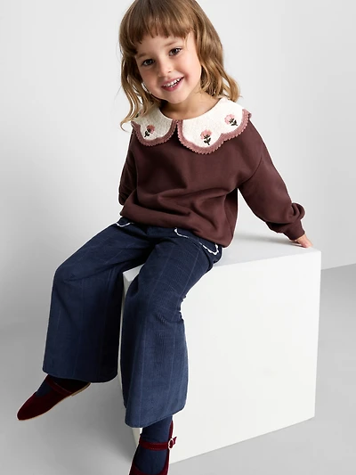 1-9yrs | Crochet Collared Sweatshirt